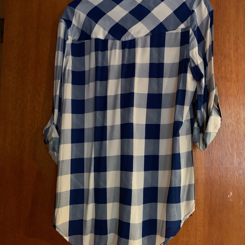 Flannel blue and white checkered